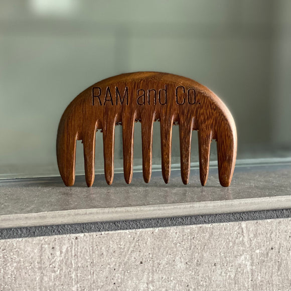 RAM and Co. engraved Sandalwood Comb